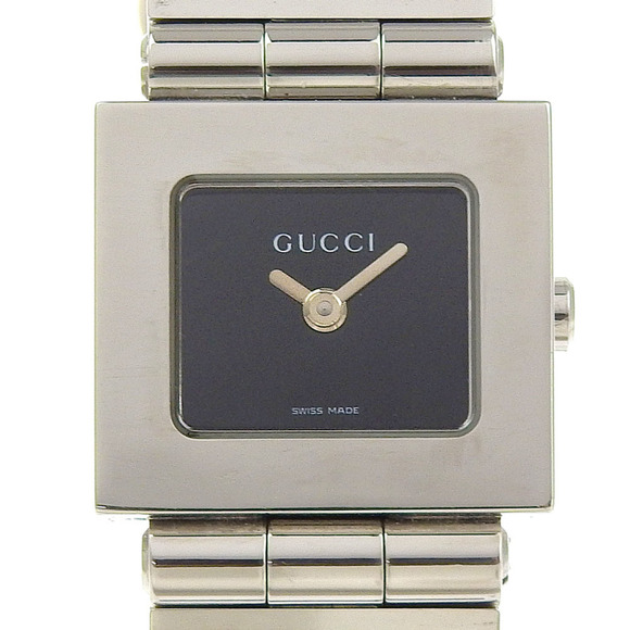 Gucci Watch 600L Stainless Steel Quartz Analog Display Black Dial Women's